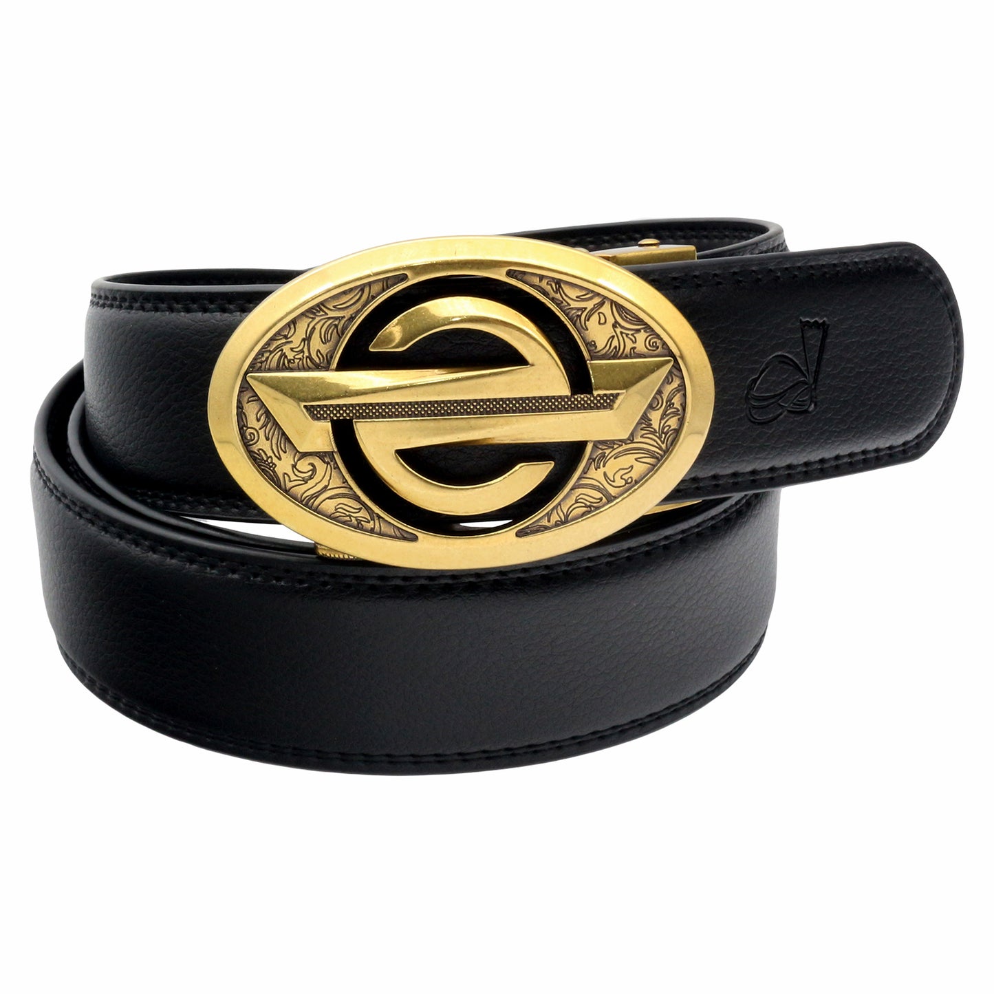 QHA Mens Ratchet Leather Belt Automatic Buckle 35mm Wide Q28
