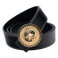 Mens Leather Belt Tiger Head Buckle 38mm Jeans Waist Strap UK Q36