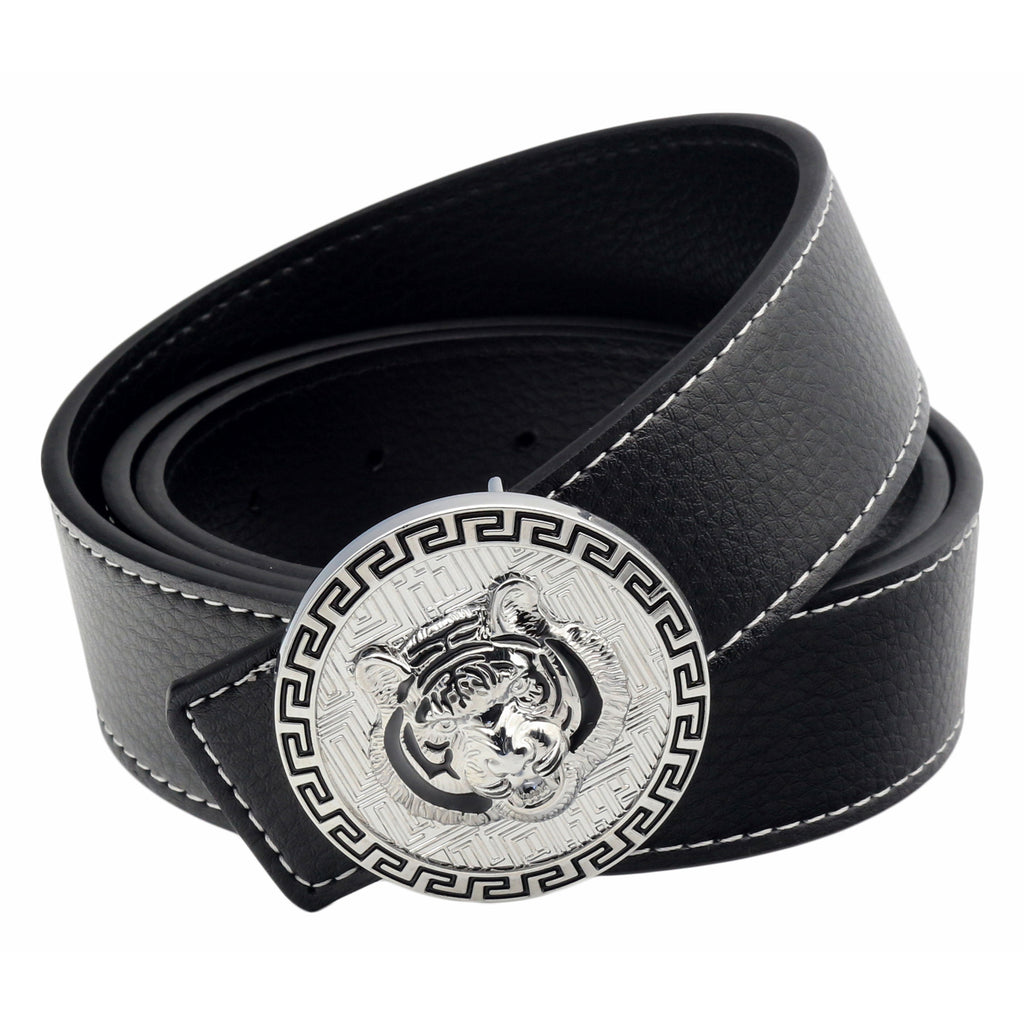 Ceinture en cuir QHA pour homme, pour jeans, avec boucle à motif tigre, largeur 38 mm, Q36