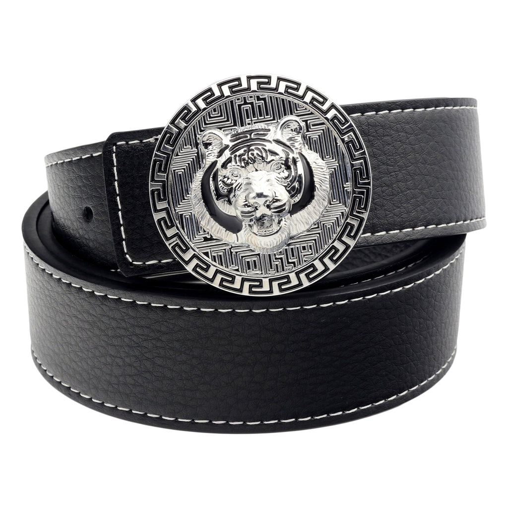 Ceinture en cuir QHA pour homme, pour jeans, avec boucle à motif tigre, largeur 38 mm, Q36