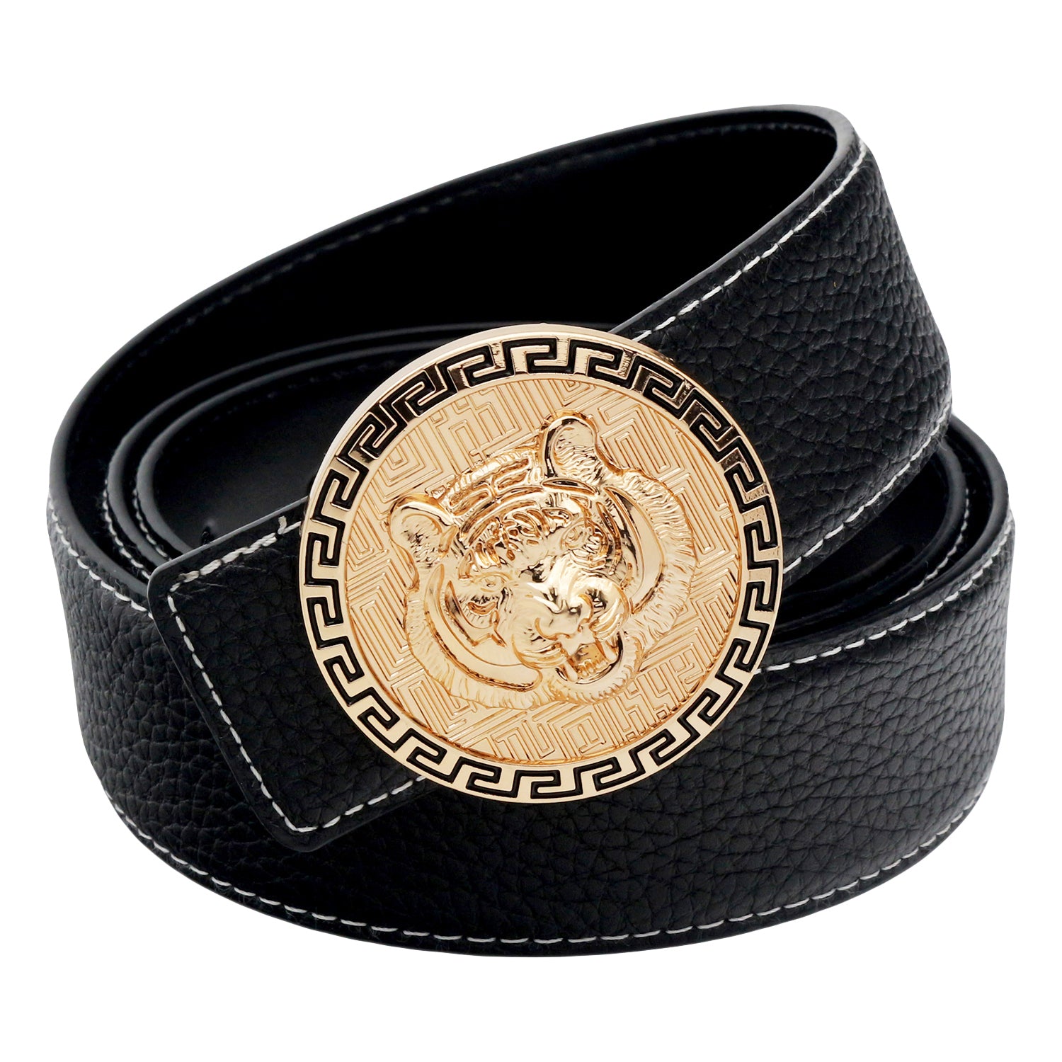 QHA Mens Leather Belt for Jeans with Frame Buckle 38mm Wide Q40