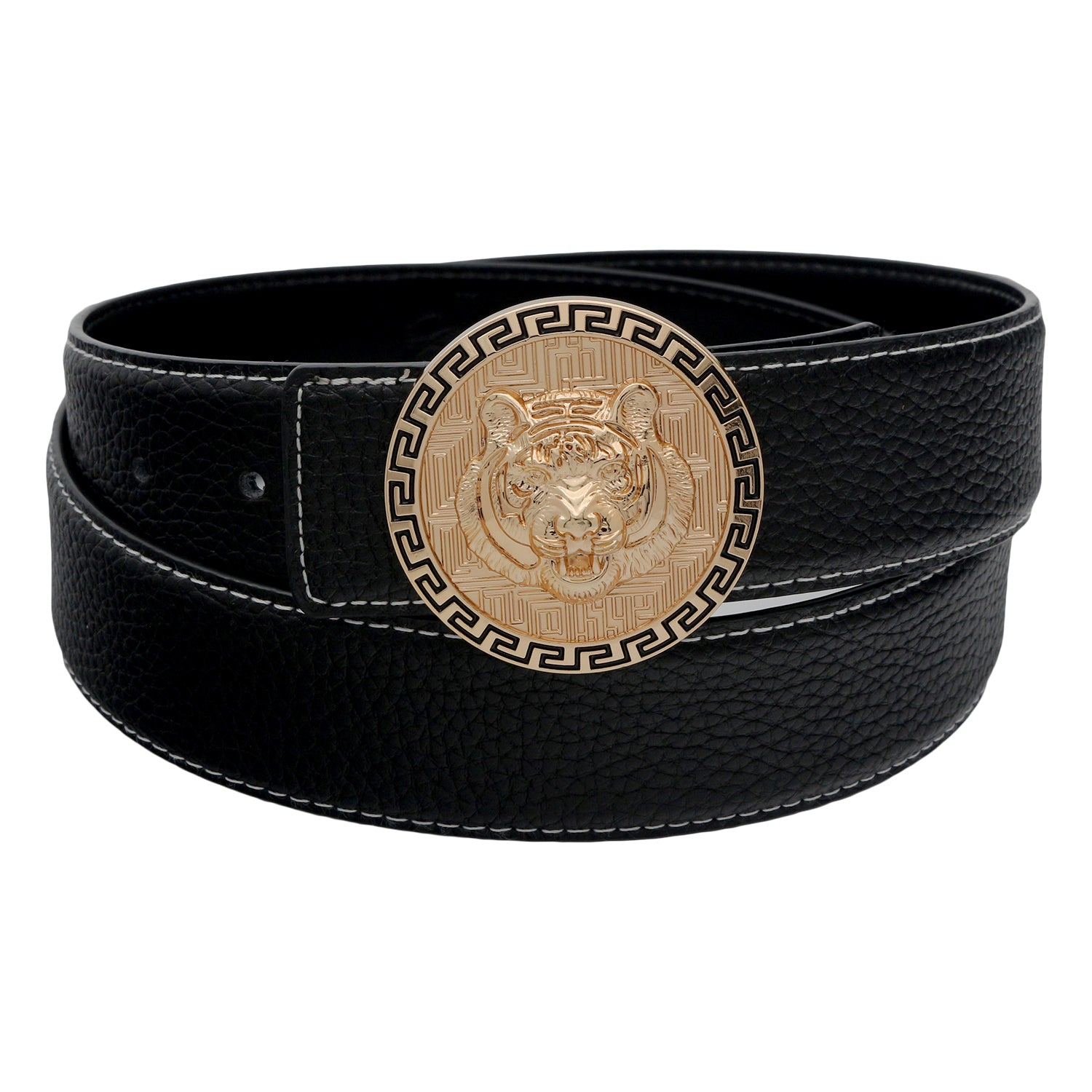 QHA Mens Leather Belt for Jeans with Frame Buckle 38mm Wide Q40