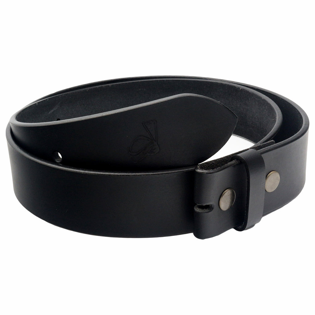 QHA Mens Real Leather Snap on Belt Strap Without Buckle Top Grain Cowhide Q45