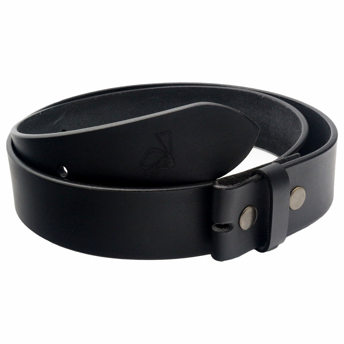 QHA Mens Real Leather Snap on Belt Strap Without Buckle Top Grain Cowhide Q45