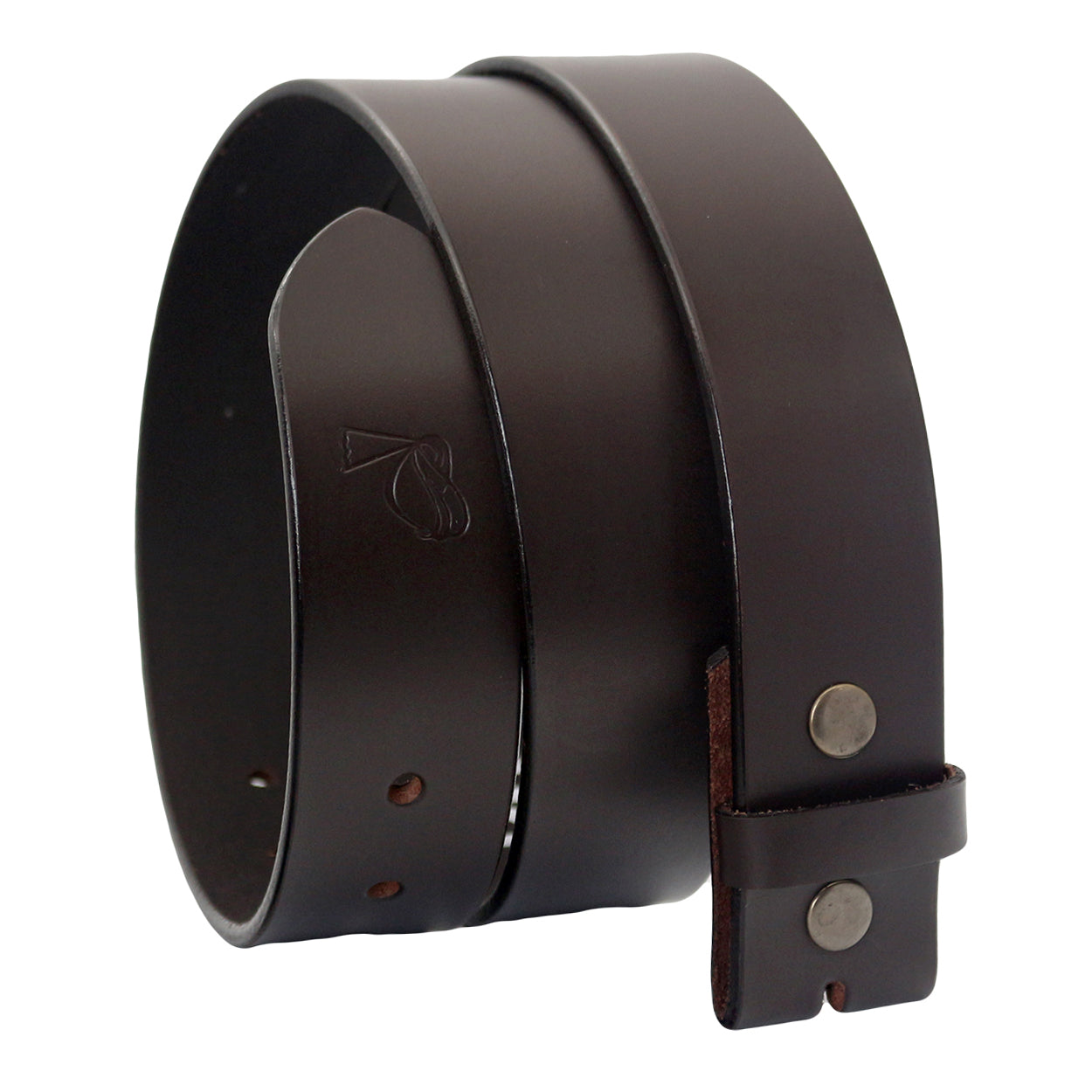 QHA Mens Real Leather Snap on Belt Strap Without Buckle Top Grain Cowhide Q45