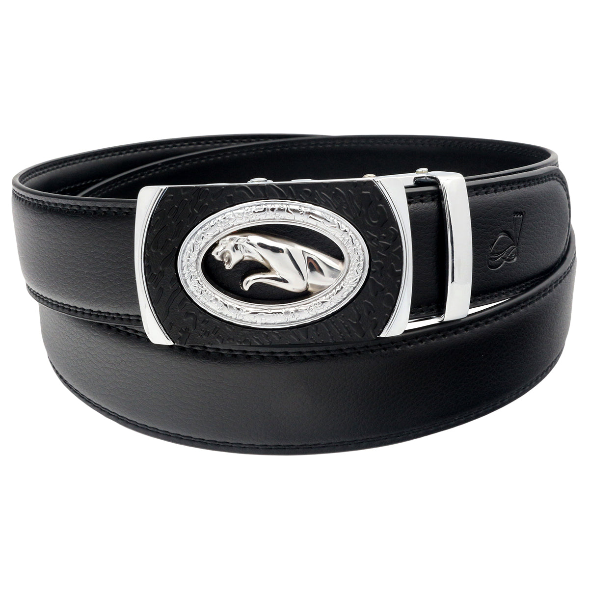 QHA Mens Ratchet Leather Belt Automatic Buckle 35mm Wide Q46