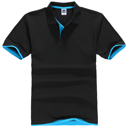 QHA Men's Unisex Piqué Polo Shirt Cotton Blend Contrast Collar 11 Colours S–2XL
