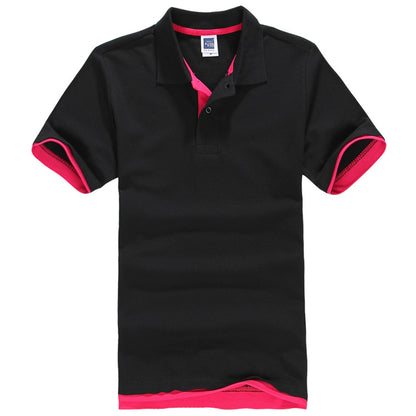 QHA Men's Unisex Piqué Polo Shirt Cotton Blend Contrast Collar 11 Colours S–2XL