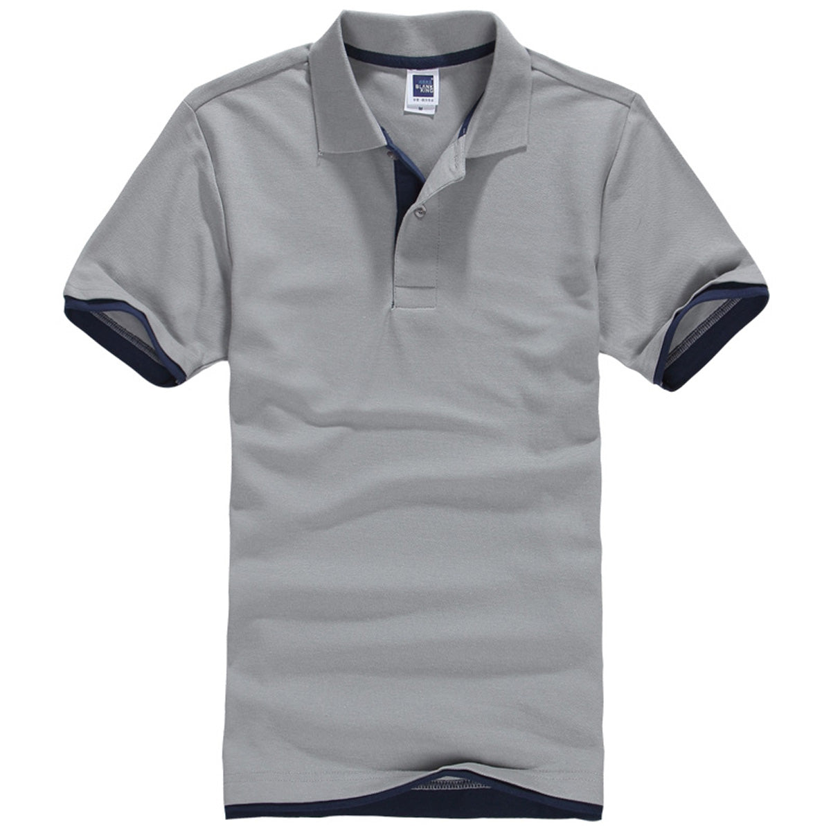 Polo QHA à manches courtes en coton piqué pour homme, gris/bleu marine