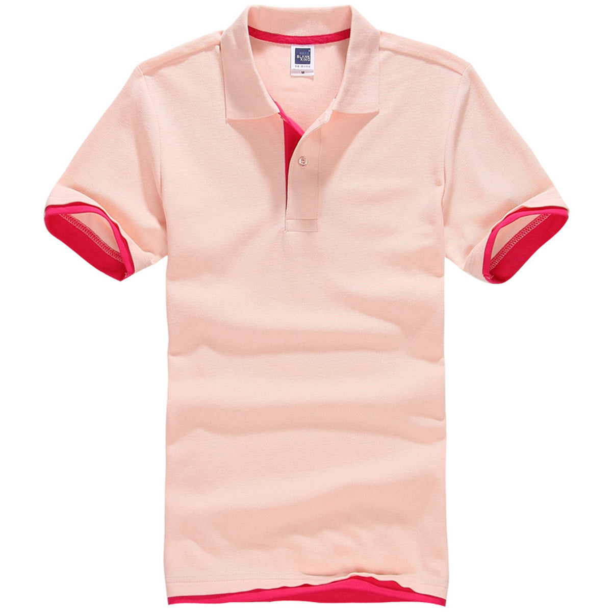 QHA Men's Unisex Piqué Polo Shirt Cotton Blend Contrast Collar 11 Colours S–2XL
