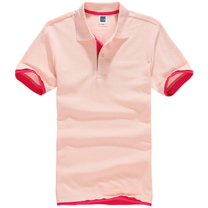 QHA Men's Unisex Piqué Polo Shirt Cotton Blend Contrast Collar 11 Colours S–2XL