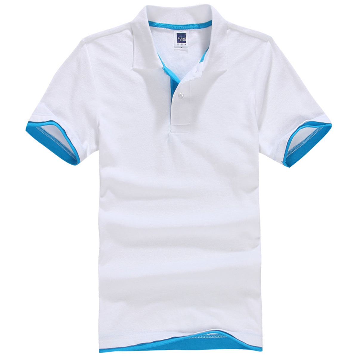 QHA Men's Unisex Piqué Polo Shirt Cotton Blend Contrast Collar 11 Colours S–2XL