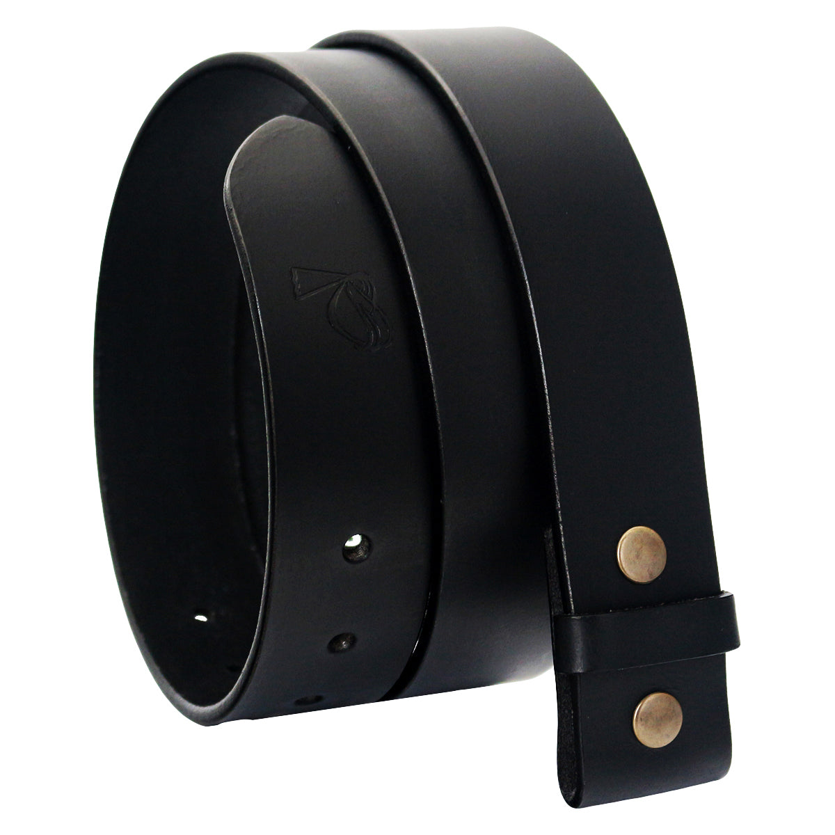 QHA Mens Snap on Leather Belt for Men Full Grain Belt Strap No Buckle Q77