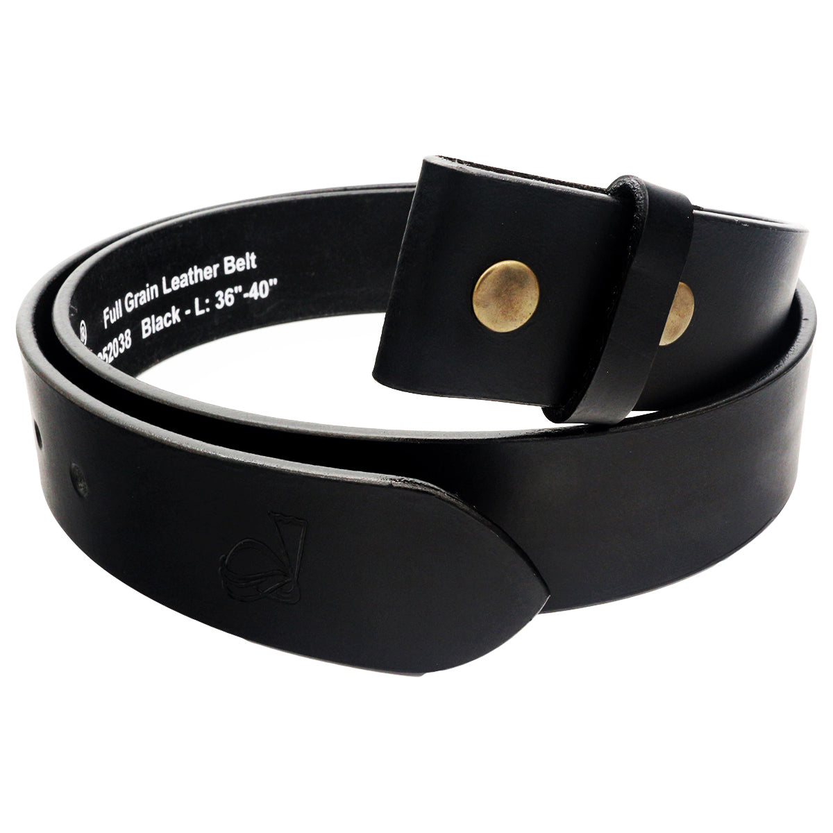 QHA Mens Snap on Leather Belt for Men Full Grain Belt Strap No Buckle Q77