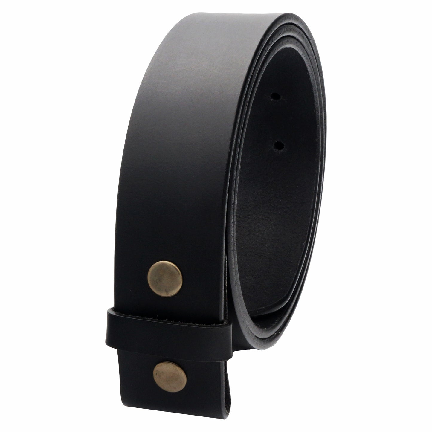 QHA Mens Snap on Leather Belt for Men Full Grain Belt Strap No Buckle Q77