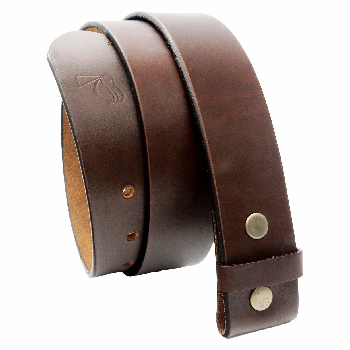QHA Mens Snap on Leather Belt for Men Full Grain Belt Strap No Buckle Q77