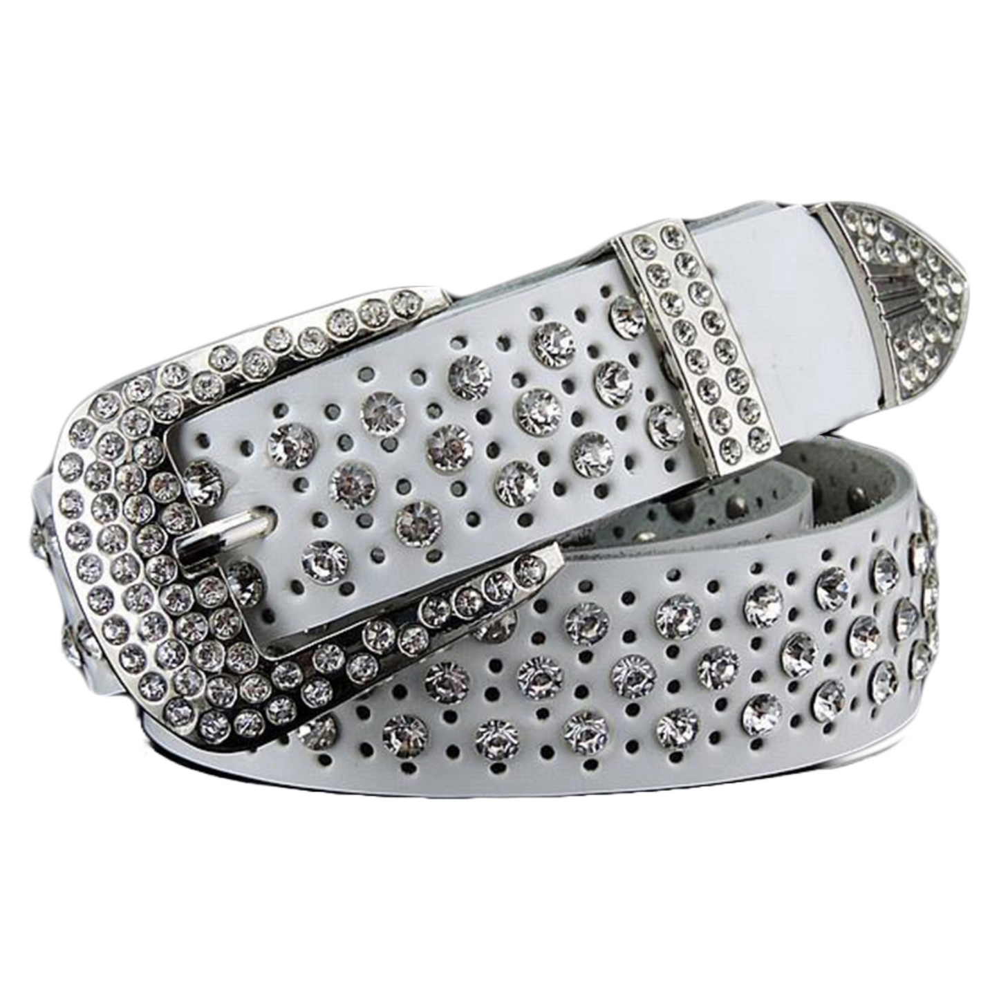 QHA Women's Real Leather Belt Rhinestone Party Fashion Designer Waist Belt Q94