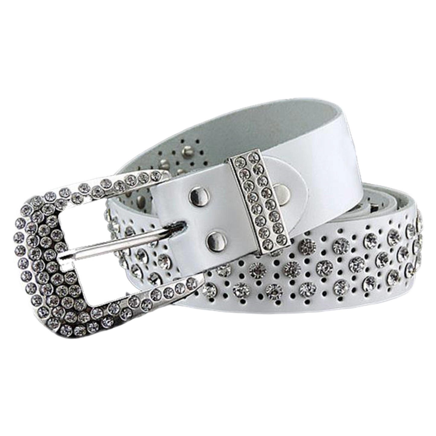 QHA Women's Real Leather Belt Rhinestone Party Fashion Designer Waist Belt Q94