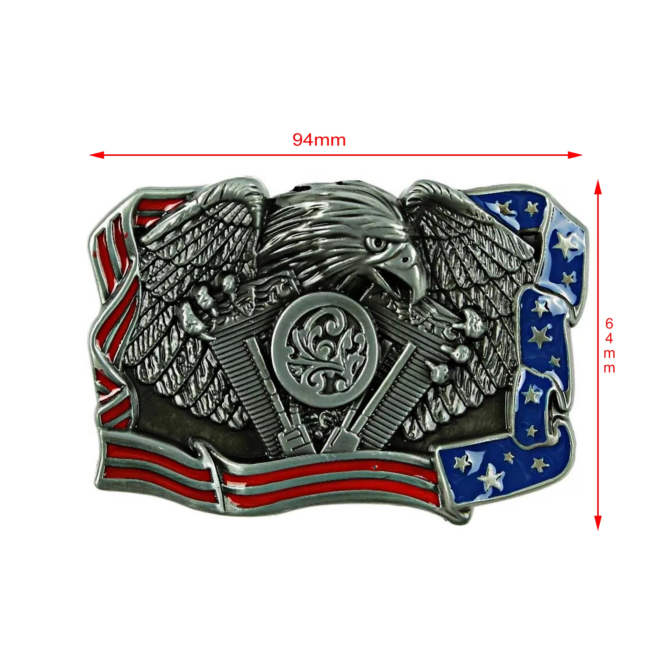 QHA Mens Cowboy Belt Buckle Replacement for 38mm Wide Snap On Belts Gift Q97A