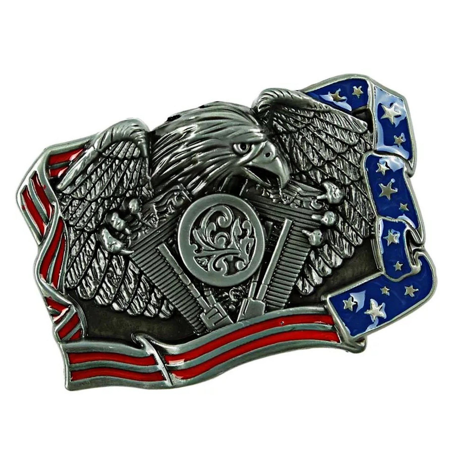 QHA Mens Cowboy Belt Buckle Replacement for 38mm Wide Snap On Belts Gift Q97A