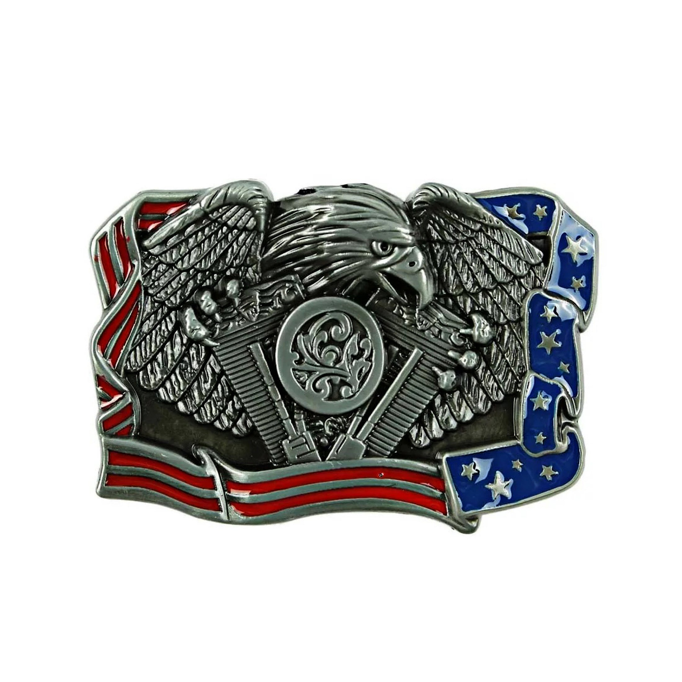 QHA Mens Cowboy Belt Buckle Replacement for 38mm Wide Snap On Belts Gift Q97A