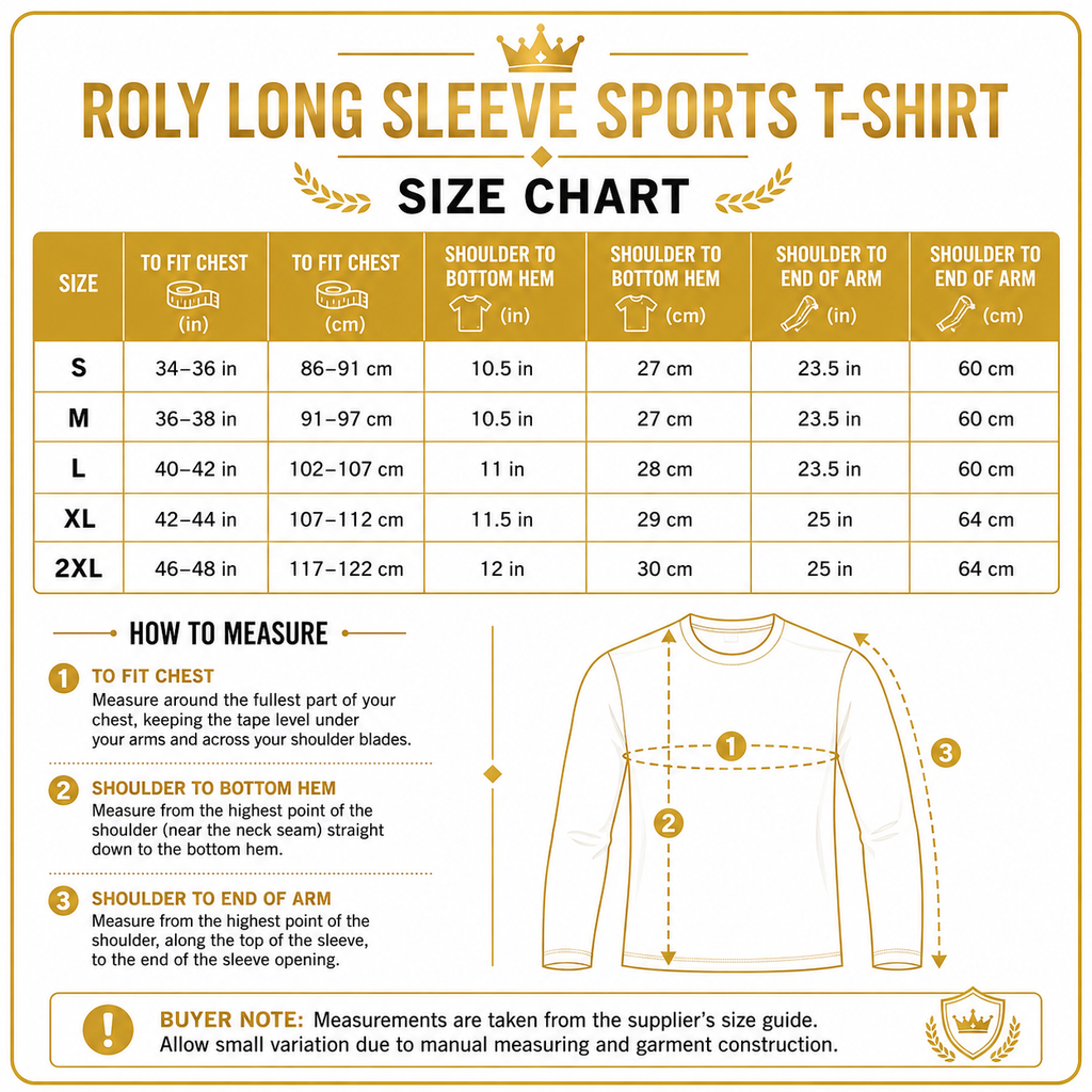 Roly Mens Quick Dry Long Sleeve Sports T-Shirt Breathable Gym Top - QHA UK