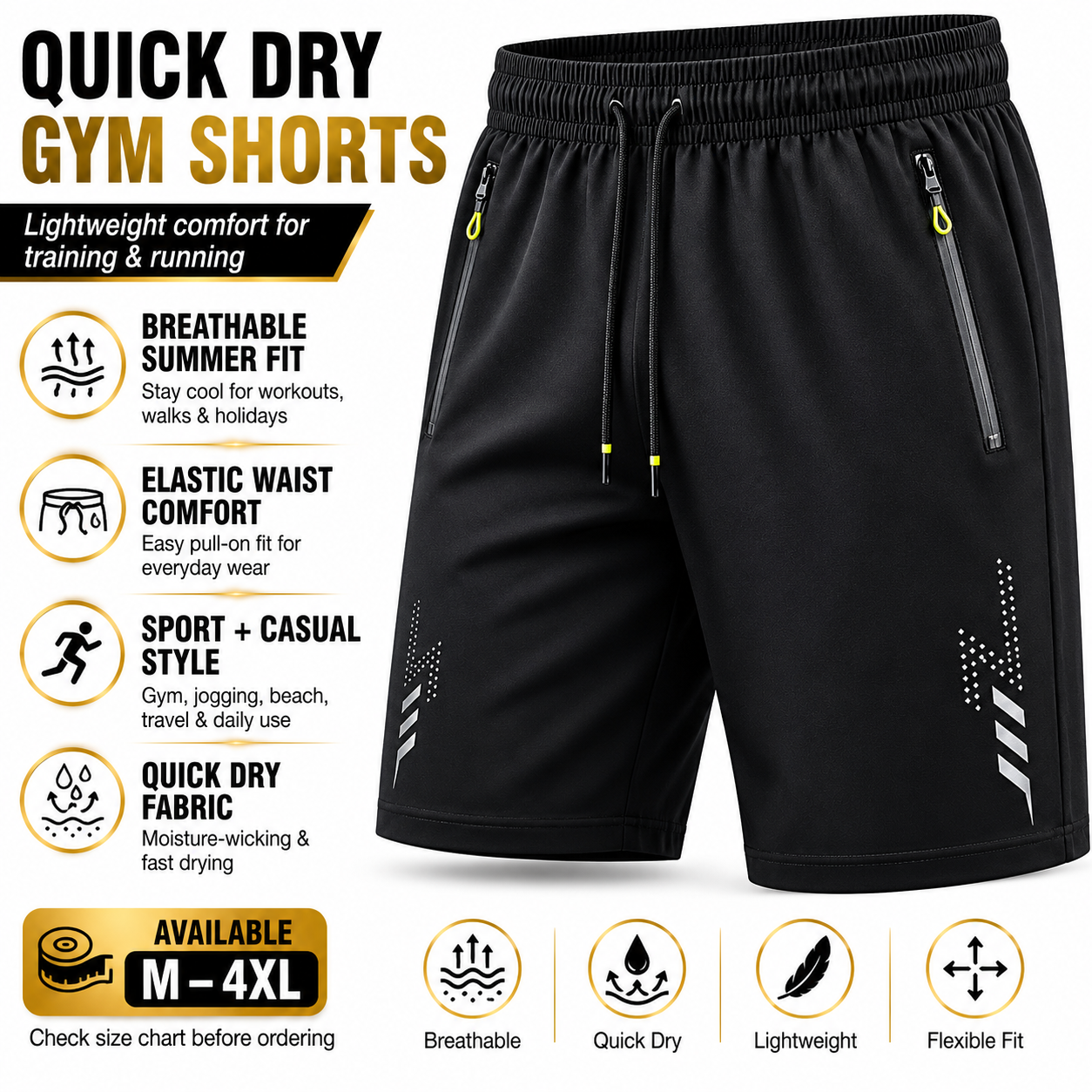 Mens Quick Dry Gym Shorts Running Sports Casual Summer Shorts