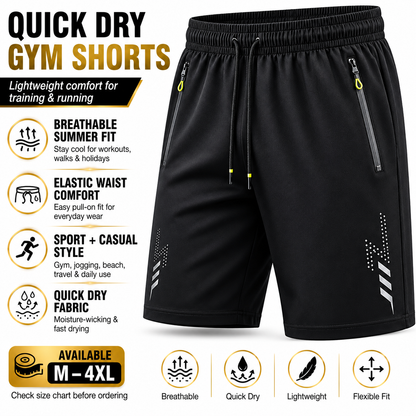 Mens Quick Dry Gym Shorts Running Sports Casual Summer Shorts - QHA UK