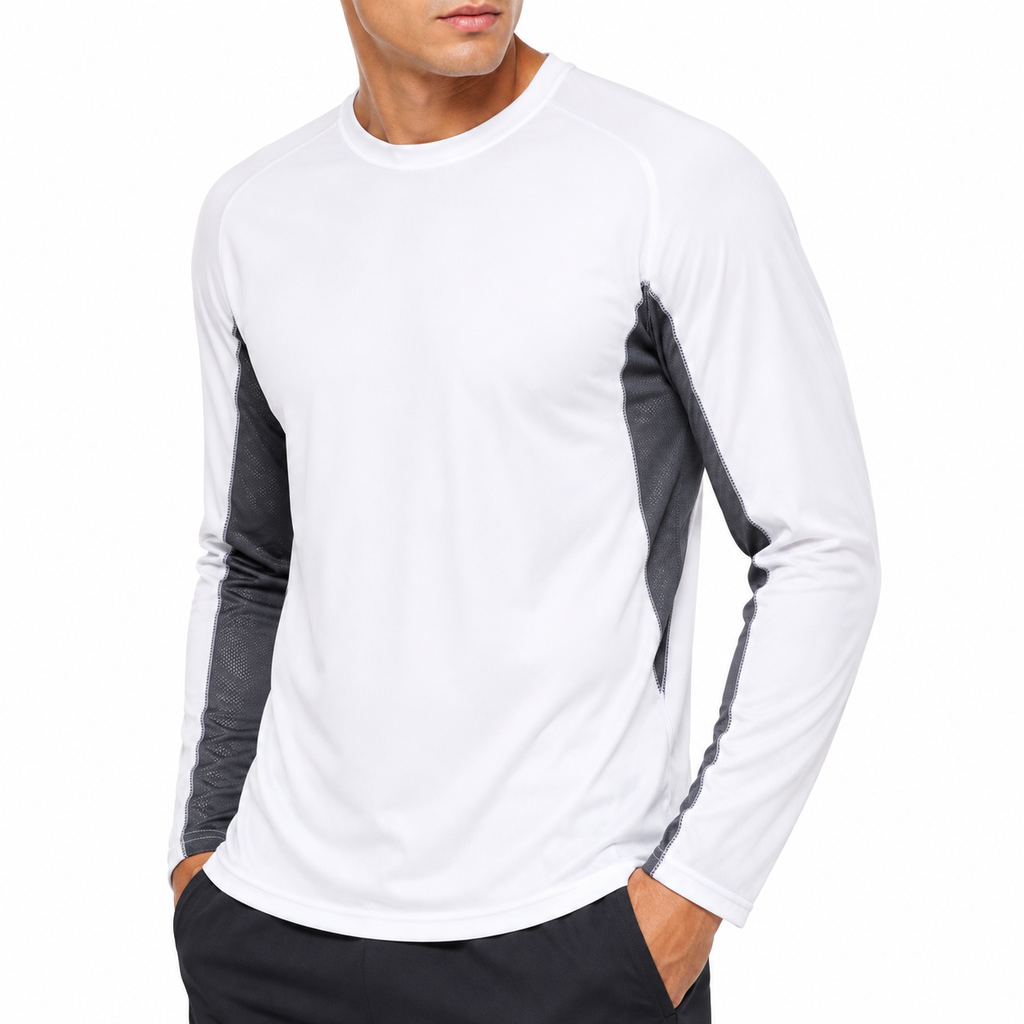 Roly Mens Quick Dry Long Sleeve Sports T-Shirt Breathable Gym Top - QHA UK