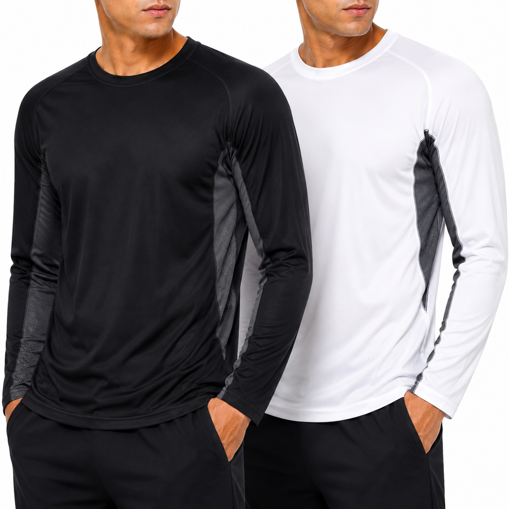 Roly Mens Quick Dry Long Sleeve Sports T-Shirt Breathable Gym Top - QHA UK