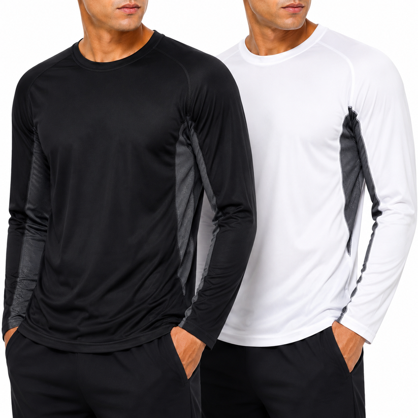 Roly Mens Quick Dry Long Sleeve Sports T-Shirt Breathable Gym Top - QHA UK