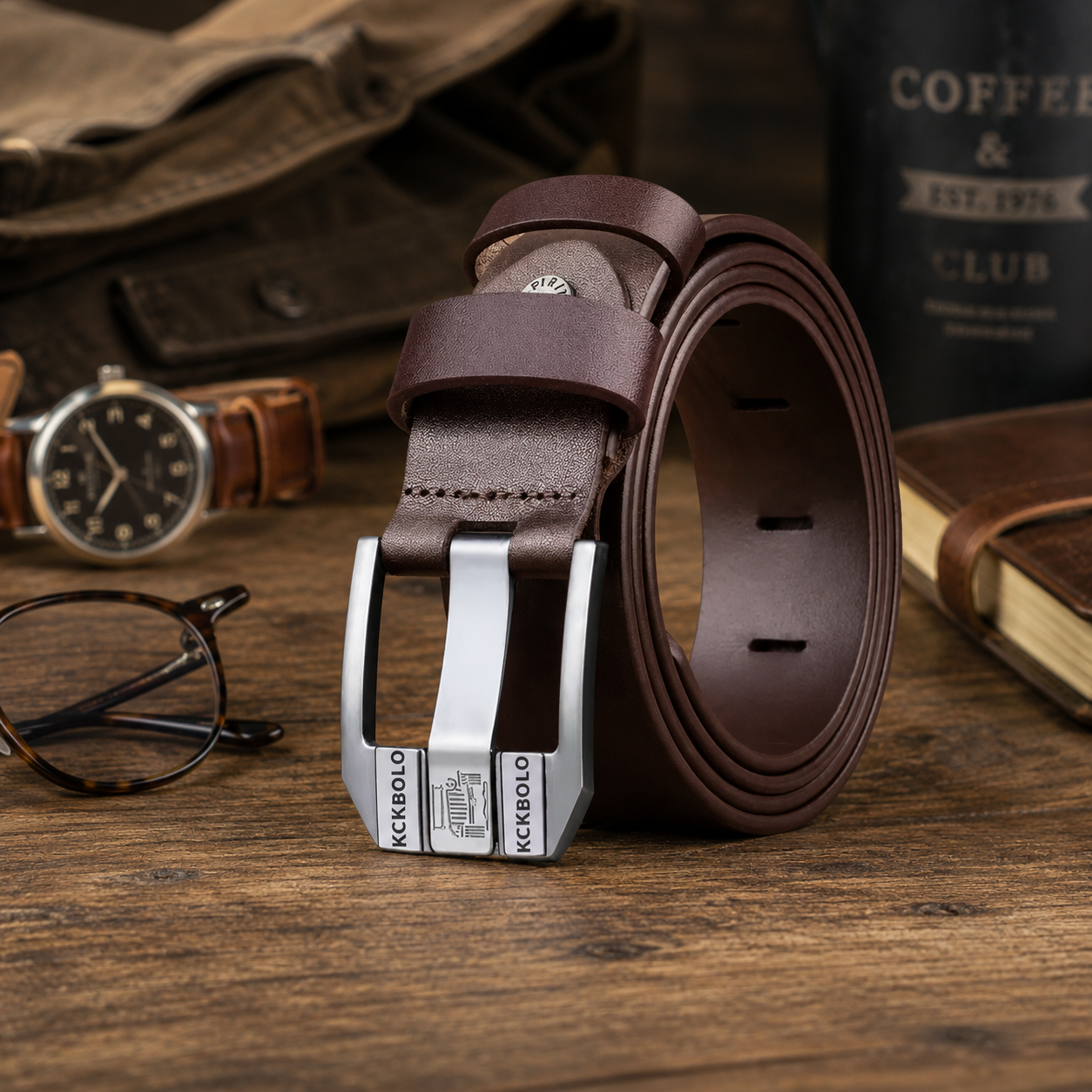 Mens Split Leather Belt 3.8cm Smart Casual Black Coffee Waist 30-40