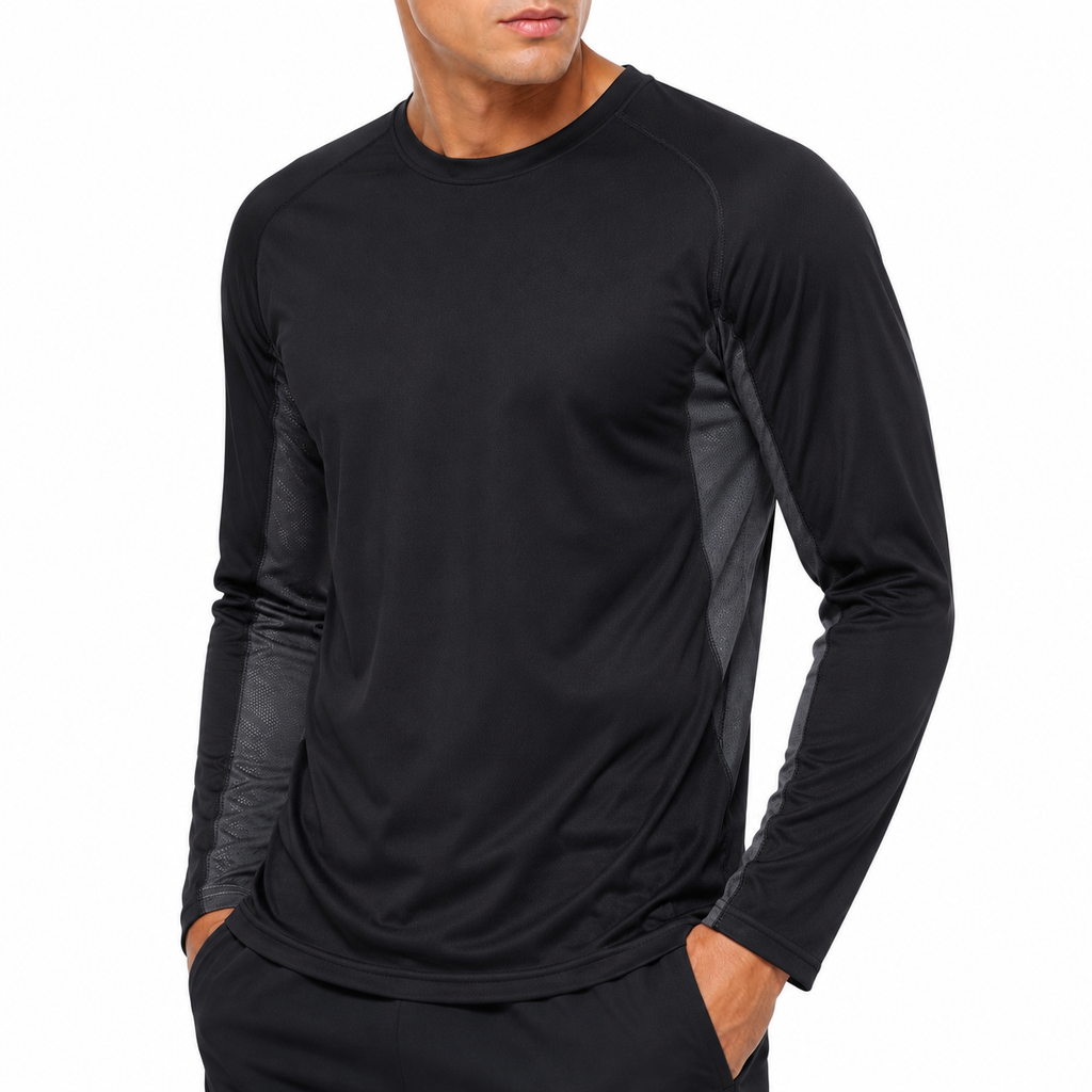 Roly Mens Quick Dry Long Sleeve Sports T-Shirt Breathable Gym Top - QHA UK