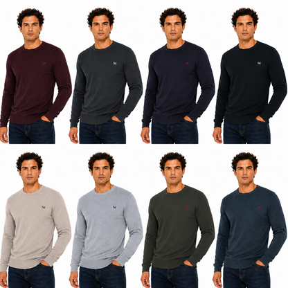 Crew Clothing Mens Cotton Crew Neck Jumper Random Colour XS-3XL RRP £55 - QHA UK