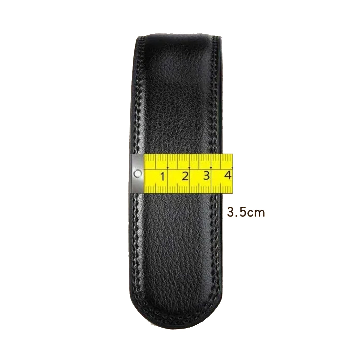 QHA Mens 35mm Ratchet Leather Belt, Segmented Bar Automatic Buckle Q5086