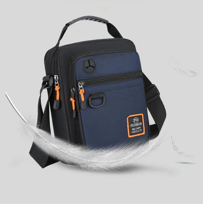 Men's Mini Oxford Messenger Bag with Zipper Closure and Polyester Lining