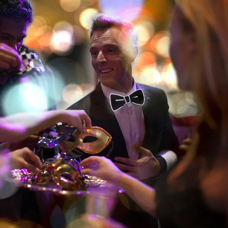 Light-Up LED Suspenders & Bow Tie Set – Adjustable Glowing Party Braces for Kids & Adults