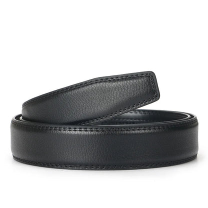 QHA Men's Genuine Leather Ratchet Belt – 35mm, Automatic Buckle, Cut-to-Fit