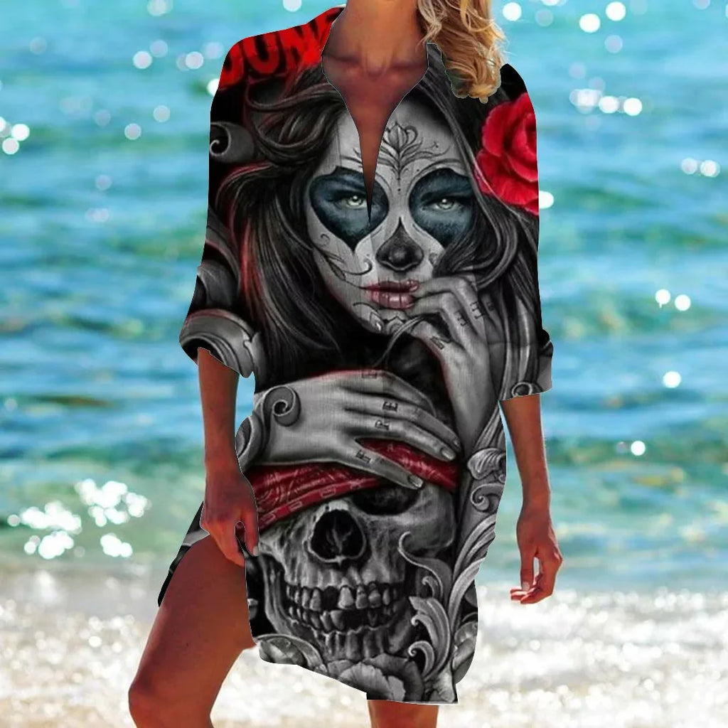 2.Boho Style Summer Cover-Up – Women's Tropical Print Beach Blouse Selection