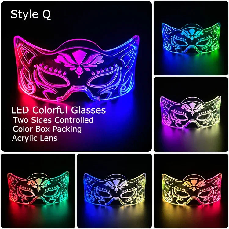 LED Light-Up Party Glasses – Acrylic Luminous Shades for Festivals, KTV, Bar & Stage Performances | Unisex for Adults & Kids