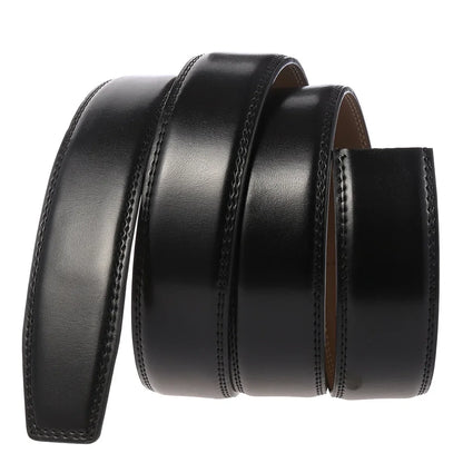 Mens Cowhide Genuine Split Leather Belt Strap No Buckle for Automatic Buckle