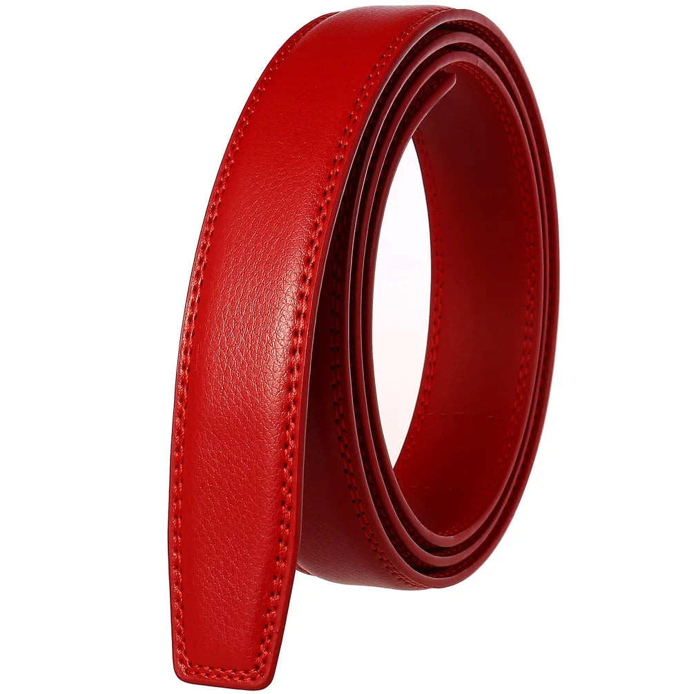 Unisex Thin Leather Belt Strap Without Buckle 3.1cm 110–130cm