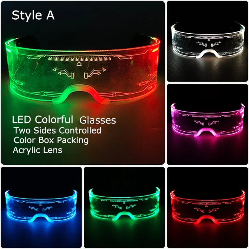 LED Light-Up Party Glasses – Acrylic Luminous Shades for Festivals, KTV, Bar & Stage Performances | Unisex for Adults & Kids