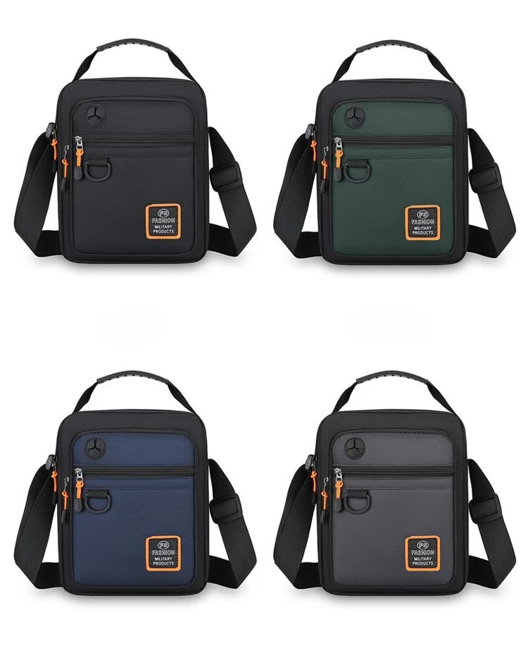 Men's Mini Oxford Messenger Bag with Zipper Closure and Polyester Lining