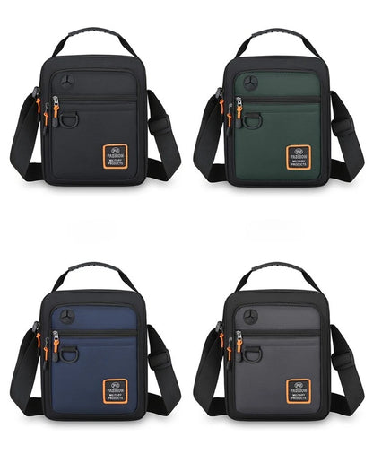 Men's Mini Oxford Messenger Bag with Zipper Closure and Polyester Lining