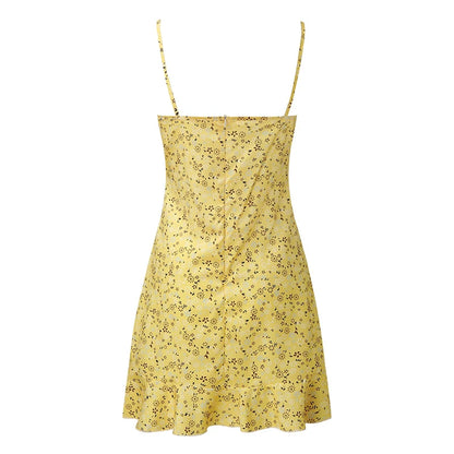 Women's Printed Mini Camisole Dress Strapless Fit Flare Summer Beach