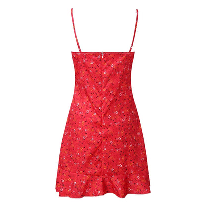 Women's Printed Mini Camisole Dress Strapless Fit Flare Summer Beach