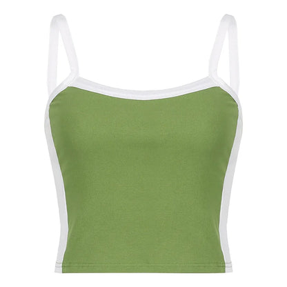 Womens Crop Cami Top Sleeveless Stretch Summer Vest Y2K Backless Top - QHA UK
