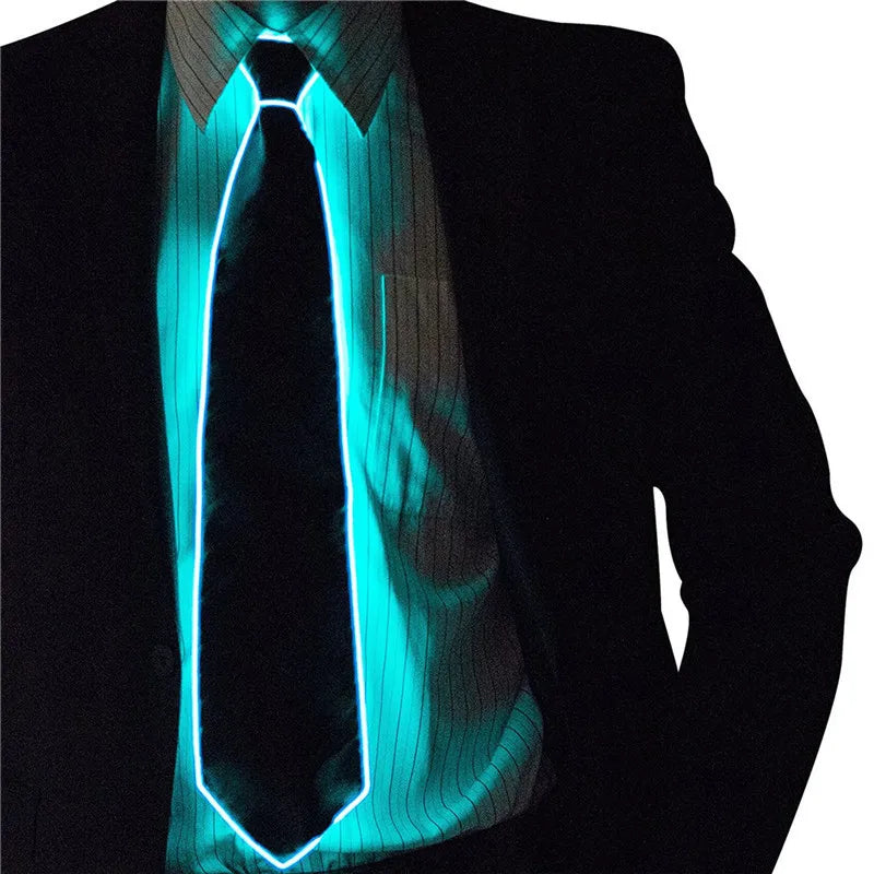 🔥 LED Neon Glow Tie – EL Wire Light-Up Accessory for Parties, DJ Events, Halloween & Stage Wear (Unisex)