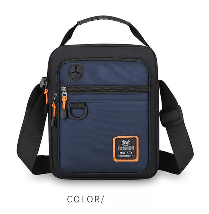 Men's Mini Oxford Messenger Bag with Zipper Closure and Polyester Lining
